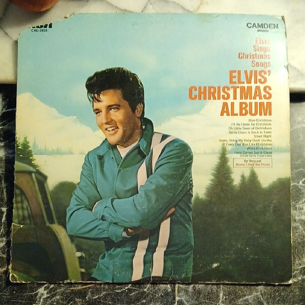 Elvis' Christmas Album Vinyl Record - Blue Cover